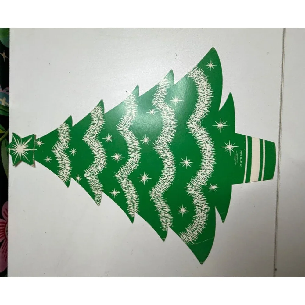 Vintage Christmas Tree Die Cut Wall Decor 11” RARE
